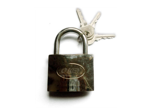 薄型镀钛金铁锁-022
